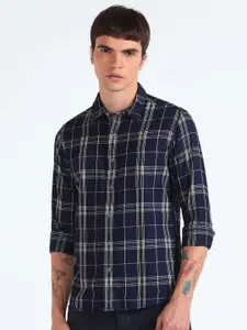Flying Machine Slim Fit Checked Pure Cotton Casual Shirt