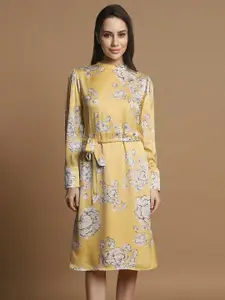 Allen Solly Woman Yellow Print Long Dress