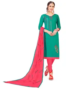 MANVAA Ethnic Motifs Embroidered Unstitched Dress Material