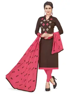 MANVAA Floral Embroidered Unstitched Dress Material