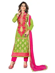 MANVAA Ethnic Motifs Embroidered Unstitched Dress Material