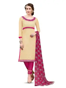 MANVAA Bandhani Embroidered Unstitched Dress Material