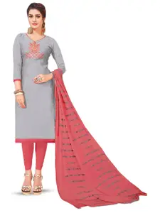 MANVAA Ethnic Motifs Embroidered Unstitched Dress Material