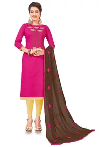 MANVAA Ethnic Motifs Embroidered Unstitched Dress Material