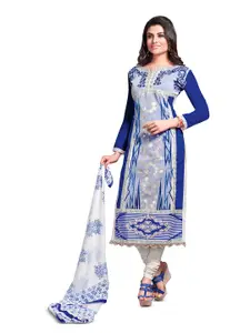 MANVAA Floral Embroidered Unstitched Dress Material