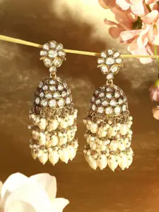 Zaveri Pearls Gold-Toned Jhumkas Earrings