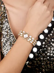 Zaveri Pearls Gold-Plated Wraparound Bracelet