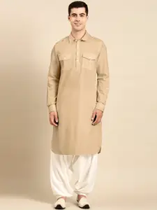 TheEthnic.Co Shirt Collar  Pure Cotton Kurta With Salwar