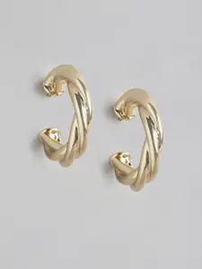 Forever New Gold-Plated Circular Half Hoop Earrings