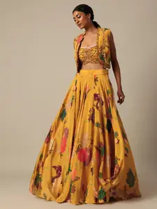 KALKI Fashion Yellow Embellished Ready to Wear Lehenga &