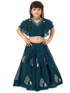 BAESD Girls Embroidered Thread Work Ready to Wear Lehenga and Choli