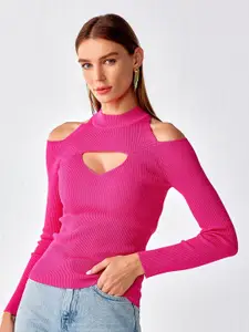 COVER STORY Women Fuchsia Long Sleeves Pullover