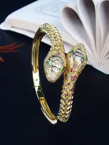 Stylecast X KPOP Women Gold-Plated Cubic Zirconia Bangle-Style Bracelet