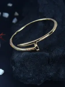 Stylecast X KPOP Women Gold-Toned Brass Gold-Plated Bangle-Style Bracelet