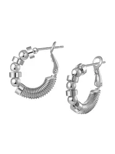 ZIVOM Silver-Plated Circular Hoop Earrings