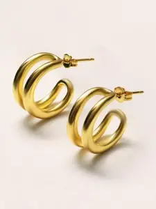 ZIVOM Gold-Plated Circular Half Hoop Earrings