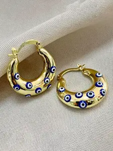 ZIVOM Gold-Plated Anti Tarnish Circular Hoop Earrings
