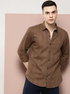 Harvard Men Opaque Striped Pure Cotton Casual Shirt