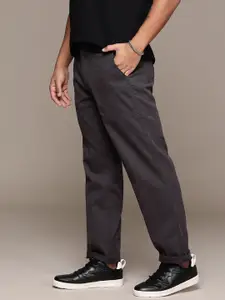 The Roadster Lifestyle Co. Men Relaxed Fit Pure Cotton Trousers