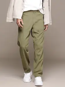 The Roadster Lifestyle Co. Men Relaxed Fit Pure Cotton Trousers