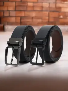 CRUSSET Men Set Of 2 Leather Reversible Formal Belt