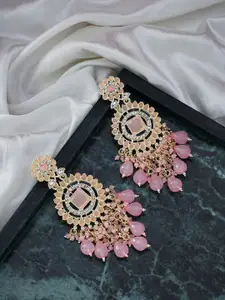 ATIBELLE Pink & Gold-Toned Earrings
