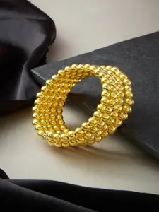 ATIBELLE Gold Plated & Beaded Bracelet Bangle