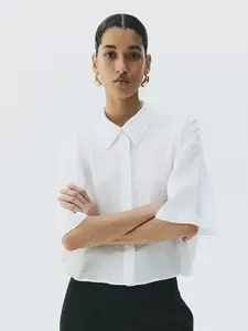 H&M Pure Linen Short-Sleeved Shirt