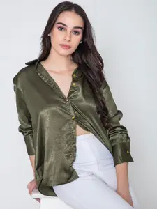 Lounge Dreams Comfort Satin Oversized Casual Shirt