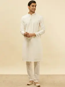 Manyavar Self Design Sequined Regular Kurta with Pyjamas