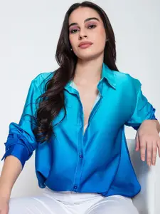 Lounge Dreams Comfort Ombre Satin Casual Shirt
