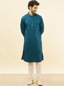 Manyavar Striped jacquard Regular Kurta with Pyjamas