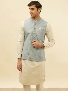 Manyavar Woven-Design Nehru Jackets