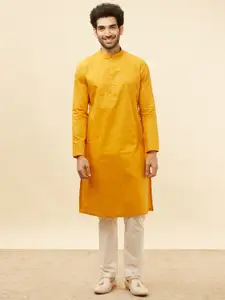 Manyavar Checked Regular Pure Cotton Kurta with Pyjamas