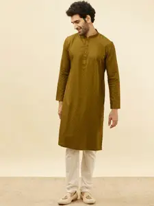Manyavar Woven Design Regular Pure Cotton Kurta with Pyjamas