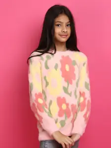 V-Mart Girls Self Design Long Sleeves Pullover