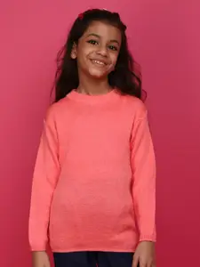 V-Mart Girls Round Neck Drop Shoulder Sleeves Cotton Pullover