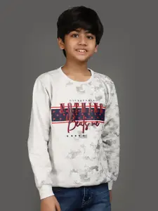 V-Mart Boys Typography Printed Cotton Sweatshirt