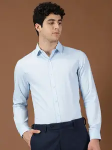 INVICTUS Self Design Textured Original Slim Fit Pure Cotton Formal Shirt