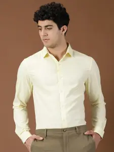 INVICTUS Self Design Textured Original Slim Fit Pure Cotton Formal Shirt