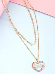 ToniQ Barbie Gold-Plated Cubic Zirconia Layered Necklace