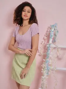 Athena Textured A-Line Mini Skirt