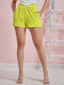 Athena Women Textured Mid Rise Shorts