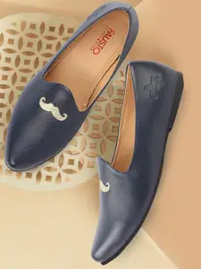 FAUSTO Men Embroidered Slip-On Lightweight Mojaris