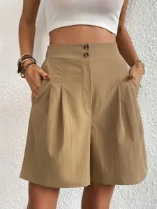 StyleCast Khaki Women Mid-Rise Shorts
