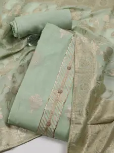 Meena Bazaar Ethnic Motifs Woven Design Unstitched Dress Material