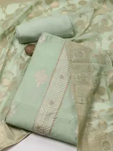 Meena Bazaar Floral Woven Design Unstitched Dress Material