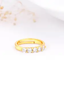 GIVA 925 Gold-Plated Stone Studded Finger Ring