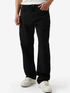 The Souled Store Men Straight Fit Mid-Rise Dark Shade Clean Look Stretchable Jeans