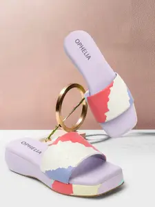 OPHELIA Printed Open Toe Flats